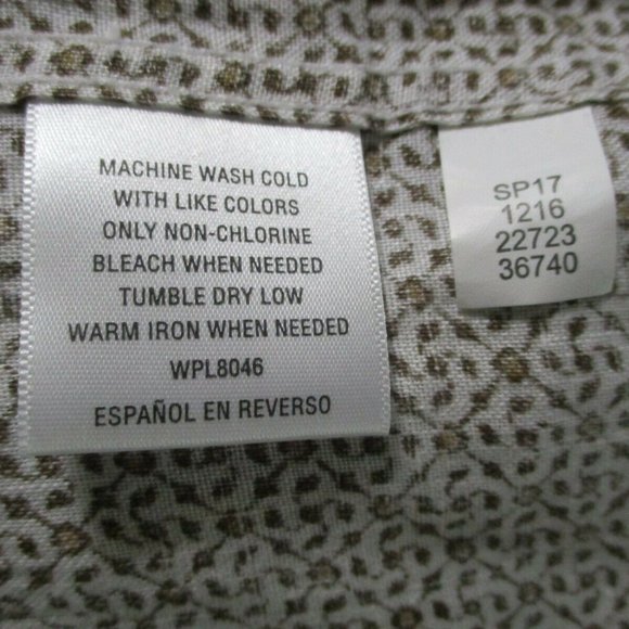 Mens 100% Linen Shirt sz M Neutral Beige Brown EUC - Picture 10 of 15